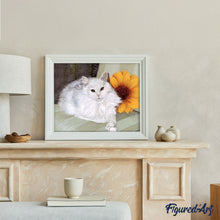 Cargar imagen en el visor de la galería, Pintar Por Números - Girasol Blanco Del Gato - Figuredart - Animales Gatos