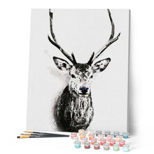 Cargar imagen en el visor de la galería, Pintar Por Números - Ciervo En Blanco Y Negro - Figuredart - Animales