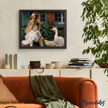 Cargar imagen en el visor de la galería, Pintar Por Números - Niña Y Patos - Figuredart - Animales
