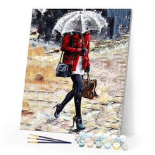 Cargar imagen en el visor de la galería, Pintar Por Números - Chica Con Paraguas - Figuredart - Romanticismo