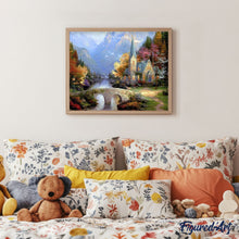 Cargar imagen en el visor de la galería, Pintar Por Números - Paisaje De La Iglesia Al Lado Del Puente - Figuredart - Paisajes