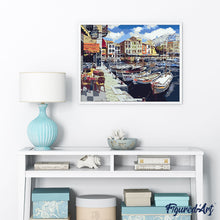 Cargar imagen en el visor de la galería, Pintar Por Números - Embarcaciones En El Puerto - Figuredart - Barcos Paisajes
