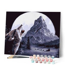 Cargar imagen en el visor de la galería, Pintar Por Números - Lobo Aullando Al Cielo - Figuredart - Animales Lobos