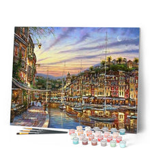 Cargar imagen en el visor de la galería, Pintar Por Números - Puesta De Sol En La Marina - Figuredart - Ciudades