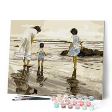 Cargar imagen en el visor de la galería, Pintar Por Números - La Familia En La Orilla - Figuredart - Paisajes Vintage