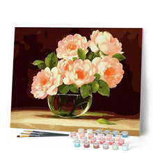 Cargar imagen en el visor de la galería, Pintar Por Números - Jarrón Con Flores Rosas - Figuredart - Flores