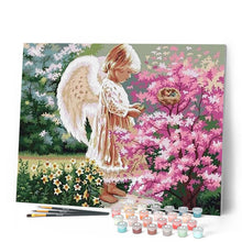Cargar imagen en el visor de la galería, Pintar Por Números - Ángel Y Flores - Figuredart - Flores Religión