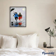Cargar imagen en el visor de la galería, Pintar por números | Caminando bajo la lluvia | Novedades Ciudades Fácil | FiguredArt