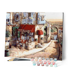 Cargar imagen en el visor de la galería, Pintar Por Números - Tiendas Europeas Carretera Retro - Figuredart - Ciudades