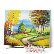 Cargar imagen en el visor de la galería, Pintar Por Números - Hojas Amarillas Carretera Escénica - Figuredart - Paisajes