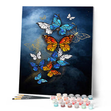 Cargar imagen en el visor de la galería, Pintar por números | Mariposas multicolores mágicas | Novedades Animales Mariposas Intermedio | FiguredArt