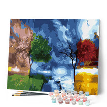 Cargar imagen en el visor de la galería, Pintar Por Números - Cuatro Estaciones Del Árbol - Figuredart - Paisajes Árboles