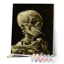 Cargar imagen en el visor de la galería, Pintar Por Números - Cráneo Que Fuma - Figuredart - Pintura Abstracta