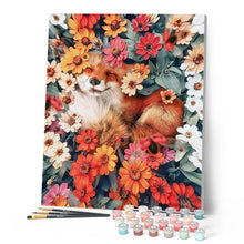 Cargar imagen en el visor de la galería, Pintar por números | Pequeño pájaro oculto en las flores | Novedades Flores Animales Zorros Avanzado | FiguredArt