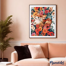 Cargar imagen en el visor de la galería, Pintar por números | Pequeño pájaro oculto en las flores | Novedades Flores Animales Zorros Avanzado | FiguredArt