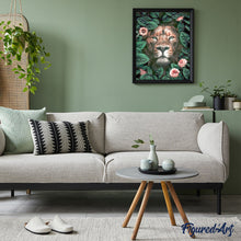 Cargar imagen en el visor de la galería, Pintar por números | León y flores | Novedades Animales Leones Flores Avanzado | FiguredArt