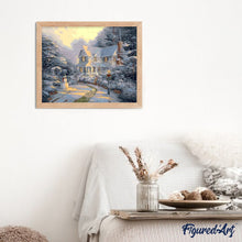 Cargar imagen en el visor de la galería, Pintar Por Números - Casa Con Un Muñeco De Nieve - Figuredart - Paisajes