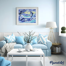 Cargar imagen en el visor de la galería, Pintar Por Números - Salto De Delfines - Figuredart - Animales Dolfines Paisajes