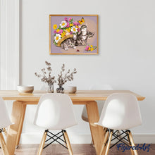Cargar imagen en el visor de la galería, Pintar Por Números - Gato Con Mariposa - Figuredart - Animales Flores Gatos Mariposas