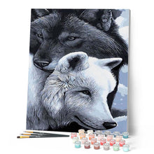 Cargar imagen en el visor de la galería, Pintar Por Números - Caballero Blanco Y Negro - Figuredart - Animales Caballos