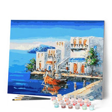 Cargar imagen en el visor de la galería, Pintar Por Números - Casa Costera - Figuredart - Barcos Paisajes