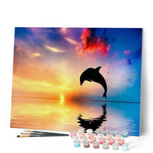 Cargar imagen en el visor de la galería, Pintar Por Números - Atardecer Delfín - Figuredart - Animales Dolfines