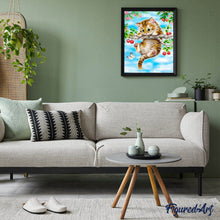 Cargar imagen en el visor de la galería, Pintar Por Números - Gato Que Cuelga Del Árbol - Figuredart - Animales Gatos Árboles