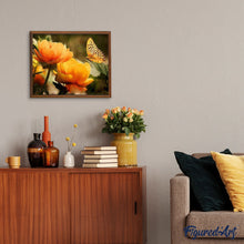 Cargar imagen en el visor de la galería, Pintar Por Números - Flor Y Mariposa - Figuredart - Flores Mariposas