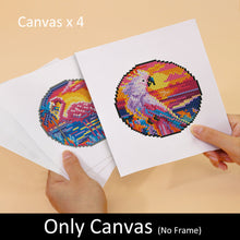 Cargar imagen en el visor de la galería, Mini Diamond Painting 15x20cm (4 piezas) - Aves Tropicales y Atardecer