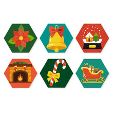 Cargar imagen en el visor de la galería, Mini Serie Pintar por Números - Hexágonos (6 piezas) - Set navideño Figured'Art