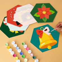 Cargar imagen en el visor de la galería, Mini Serie Pintar por Números - Hexágonos (6 piezas) - Set navideño