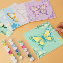 Cargar imagen en el visor de la galería, Mini Serie Pintar por Números 20x20cm (6 piezas) - Mariposas pastel 1