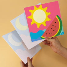 Cargar imagen en el visor de la galería, Mini Serie Pintar por Números 20x20cm (6 piezas) - Pop frutal y celestial