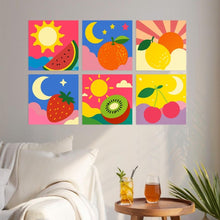 Cargar imagen en el visor de la galería, Mini Serie Pintar por Números 20x20cm (6 piezas) - Pop frutal y celestial