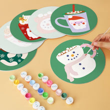 Cargar imagen en el visor de la galería, Mini Serie Pintar por Números - discos de Ø20cm (6 piezas) - Tazas navideñas