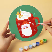 Cargar imagen en el visor de la galería, Mini Serie Pintar por Números - discos de Ø20cm (6 piezas) - Tazas navideñas