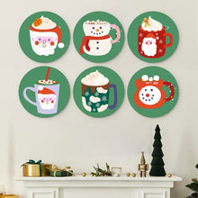 Cargar imagen en el visor de la galería, Mini Serie Pintar por Números - discos de Ø20cm (6 piezas) - Tazas navideñas