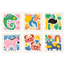 Cargar imagen en el visor de la galería, Mini Serie Pintar por Números 20x20cm (6 piezas) - Fauna pintada 2 Figured'Art