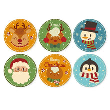 Cargar imagen en el visor de la galería, Mini Serie Pintar por Números - discos de Ø20cm (6 piezas) - Personajes navideños coloridos Figured'Art