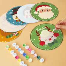 Cargar imagen en el visor de la galería, Mini Serie Pintar por Números - discos de Ø20cm (6 piezas) - Personajes navideños coloridos