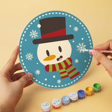 Cargar imagen en el visor de la galería, Mini Serie Pintar por Números - discos de Ø20cm (6 piezas) - Personajes navideños coloridos