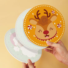 Cargar imagen en el visor de la galería, Mini Serie Pintar por Números - discos de Ø20cm (6 piezas) - Personajes navideños coloridos