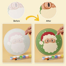 Cargar imagen en el visor de la galería, Mini Serie Pintar por Números - discos de Ø20cm (6 piezas) - Personajes navideños coloridos