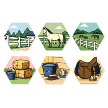 Cargar imagen en el visor de la galería, Mini Serie Pintar por Números - Hexágonos (6 piezas) - Vida en el establo Figured'Art