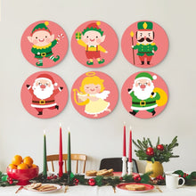 Cargar imagen en el visor de la galería, Mini Serie Pintar por Números - discos de Ø20cm (6 piezas) - Personaje navideño