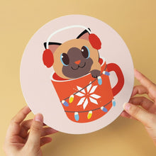 Cargar imagen en el visor de la galería, Mini Serie Pintar por Números - discos de Ø20cm (6 piezas) - Gatos en tazas navideñas