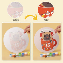 Cargar imagen en el visor de la galería, Mini Serie Pintar por Números - discos de Ø20cm (6 piezas) - Gatos en tazas navideñas