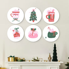 Cargar imagen en el visor de la galería, Mini Serie Pintar por Números - discos de Ø20cm (6 piezas) - Dulce Navidad