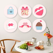 Cargar imagen en el visor de la galería, Mini Serie Pintar por Números - discos de Ø20cm (6 piezas) - Notas de amor