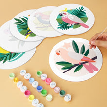 Cargar imagen en el visor de la galería, Mini Serie Pintar por Números - discos de Ø20cm (6 piezas) - Alas coloridas